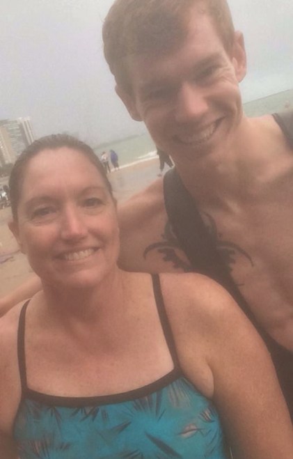 Mom and John Swimming